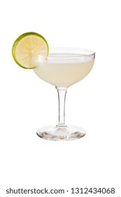 Refreshing Vodka Gimlet Cocktail On White With A Clipping Path