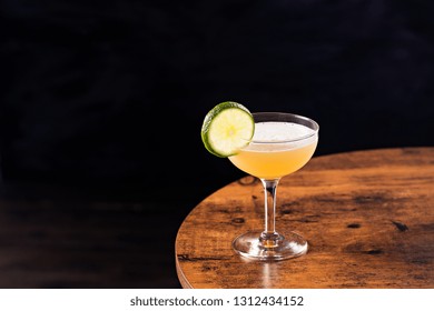 Refreshing Vodka Gimlet Cocktail On A Table