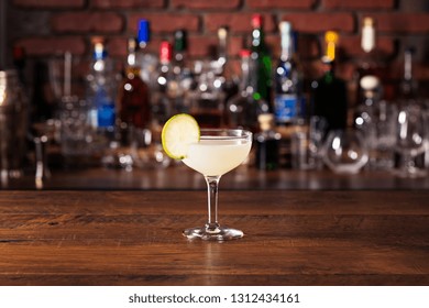 Refreshing Vodka Gimlet Cocktail On A Bar