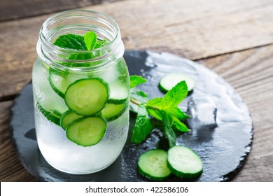 Refreshing Water With Cucumber And Mint