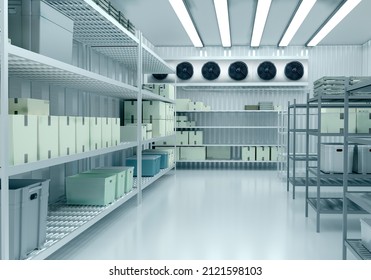 Refrigeration chamber for food storage - Shutterstock ID 2121598103