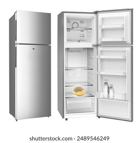 refrigerator, fridge, open, cooler, food, cold, door, empty, clean, household, white, blank, appliance, wall, kiosk, 24-7, self, coffee, wooden, service, machine, automated, to-go, lifestyle, technolo