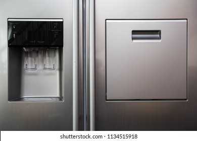 Refrigerator Ice And Water Dispenser Modern Front Design Close-up