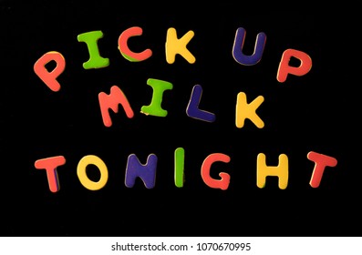 Refrigerator Magnets Say Pick Up Milk Tonight