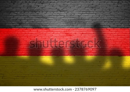 The refugees migrate to Germany . Silhouette of illegal immigrants . 