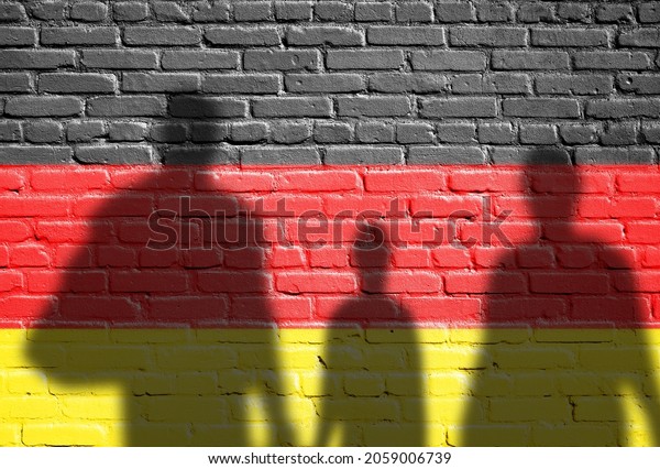 The refugees migrate to\
Germany . Silhouette of illegal immigrants . Europe union migration\
policy