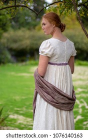 Regency Woman In Cream Dress