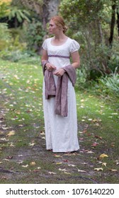 Regency Woman In Cream Dress