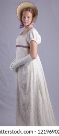 Regency Woman In Cream Dress