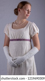 Regency Woman In Cream Dress