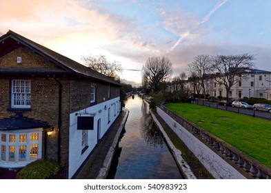 Regents Canal, London At Sunset