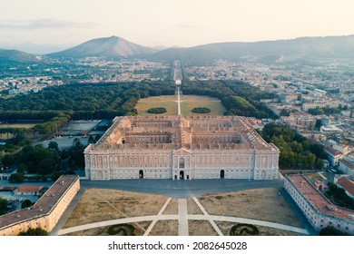 Reggia di Caserta Royal Palace and Gardens, aerial view. Caserta, Italy. - Shutterstock ID 2082645028