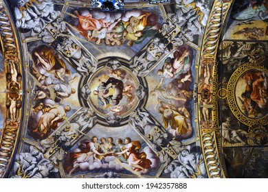 Reggio Emilia, Italy - 02.17.2021: The interior of the church of San Prospero patron saint of the city of Reggio Emilia