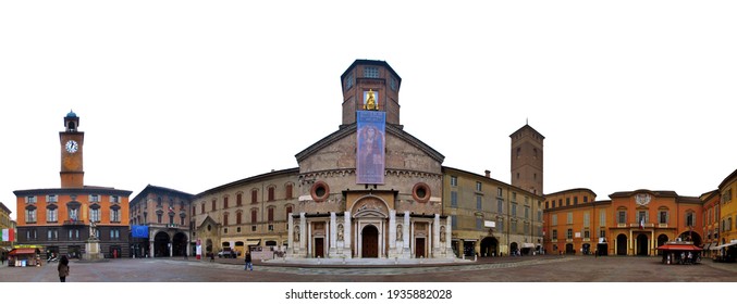 Reggio Emilia, Italy - 04.02.2011: The Prampolini square also called the Duomo square of Reggio Emilia                                    