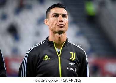 Reggio Emilia, ITALY - May 19, 2021: 
Juventus' Portuguese forward Cristiano Ronaldo is pictured prior to the
Coppa Italia Final 2020-2021 
ATALANTA v JUVENTUS at Mapei Stadium. 