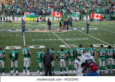 REGINA - OCT 25:  Canadian Football League Game Featuring The Saskatchewan Roughriders And Edmonton Eskimoes.  October 25, 2008 In Regina, Canada.