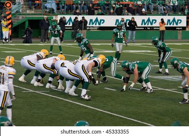 REGINA - OCT 25:  Canadian Football League Game Featuring The Saskatchewan Roughriders And Edmonton Eskimoes.  October 25, 2008 In Regina, Canada.