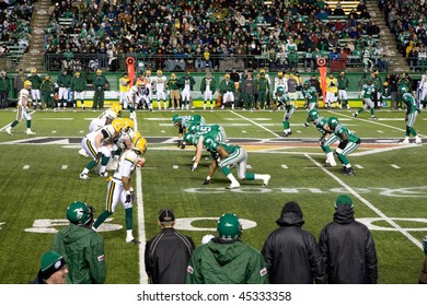 REGINA - OCT 25:  Canadian Football League Game Featuring The Saskatchewan Roughriders And Edmonton Eskimoes.  October 25, 2008 In Regina, Canada.