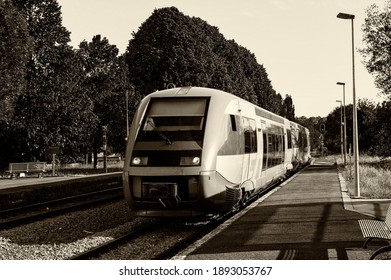 Regional Express Train In Azay-le-Rideaux, France.