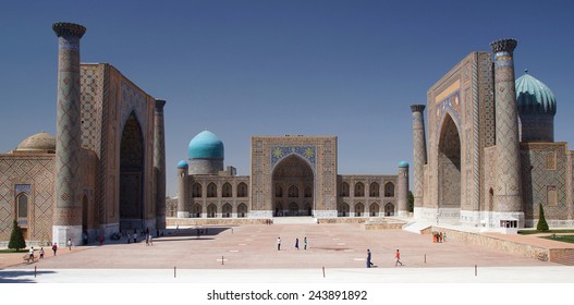 Registan Square Samarkand Uzbekistan Dramatic Skyline Stock Photo ...