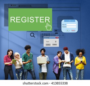 Register Enter Apply List Subscribe Application Concept