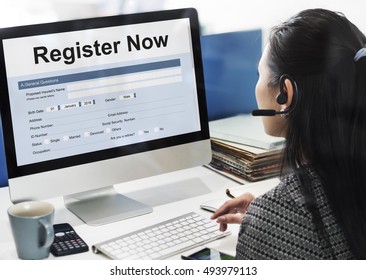 Register Now Application Information Concept