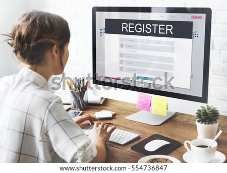 Registration Application Membership Account Concept