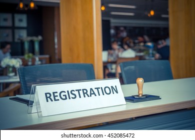 Registration Desk In Conference Center