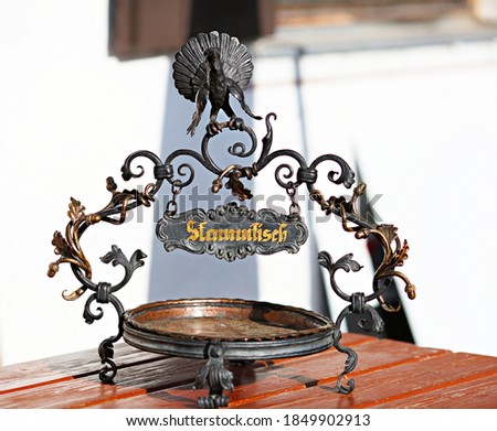 Regulars table sign in a restaurant