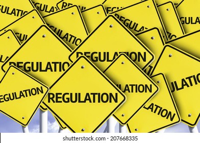 Regulation written on multiple road sign