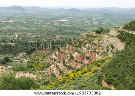 rehabilitated clay quarries in spain with planting of plants