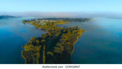 Reichenau Island In Germany. Morning, Dawn.