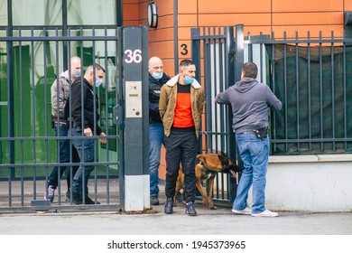 Reims France March 15, 2021 French Police Task Force Bust A Drogue Dealer In The Streets Of Reims During Coronavirus Pandemic