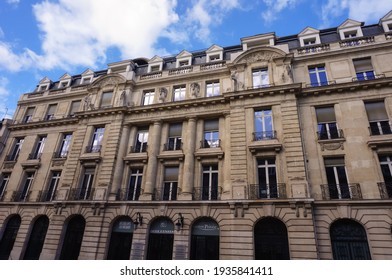 Reims, France - March 2021 - The Former Offices Of The City's Conservatory Of Music, In An Art Déco, Parisian-style Edifice Built In The 20th Century, On Rue Carnot ; It Is Now A Bank Building