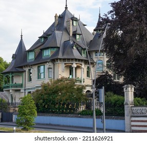 REIMS, FRANCE - MAY 28, 2022: The Villa Demoiselle, A 19th Century, Art Nouveau And Art Deco House Which Belongs To The Wine Estate Of Prestigious French Champagne Producer Vranken-Pommery In Reims