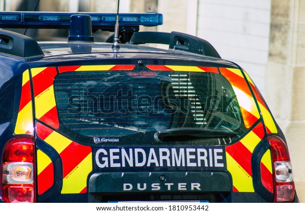 Reims\
France September 04, 2020 View of a traditional French police car\
parked in the historical streets of Reims, a city in the Grand Est\
region of France and one of the oldest in\
Europe