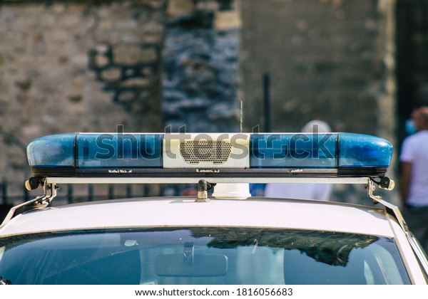 Reims\
France September 15, 2020 View of a traditional French police car\
parked in the historical streets of Reims, a city in the Grand Est\
region of France and one of the oldest in\
Europe