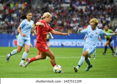 REIMS, FRANCE-JUNE 11:Lindsey Horan Of USA In Action During The 2019 FIFA Women's World Cup France Group F Match Between USA And Thailand At Stade Auguste Delaune