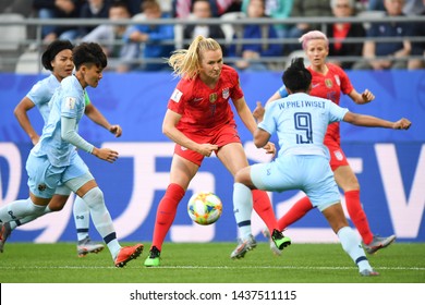 REIMS, FRANCE-JUNE 11:Lindsey Horan Of USA In Action During The 2019 FIFA Women's World Cup France Group F Match Between USA And Thailand At Stade Auguste Delaune