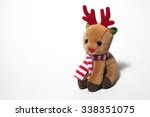 Reindeer doll for christmas over white background