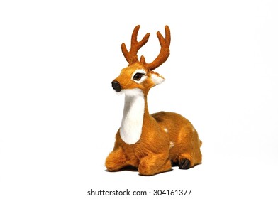 Reindeer Doll Sitdown Isolated.