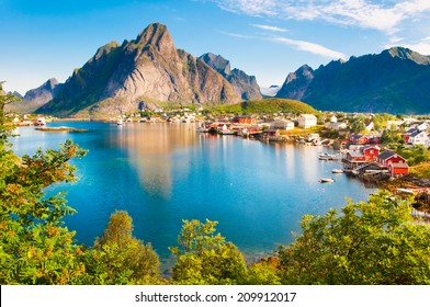 Reine Fishing Village On Lofoten Islands, Norway