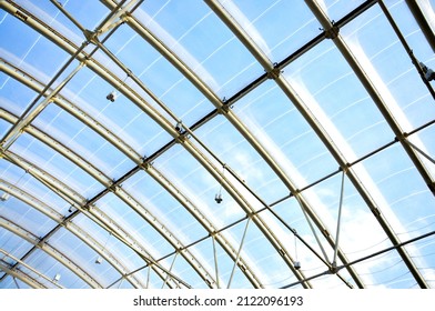 Reinforced concrete construction. Ceiling. New technologies. Arc polycarbonate canopy and reinforced concrete construction. Metal construction.