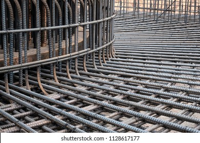 A Reinforced steel re bar  foundation work