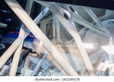 Reinforced steel frame inside the racing car to prevent the driver when a car accident occurs. - Powered by Shutterstock