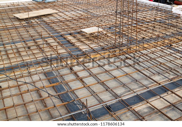 Reinforcement Concrete Metal Rods Connected By Stock Photo (Edit Now ...