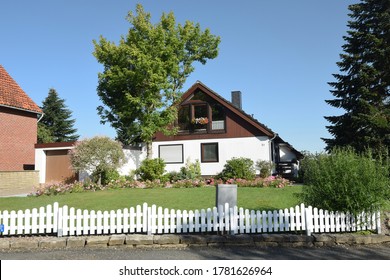 Reinsen, Germany - July 12, 2020: Family House From The 1970s