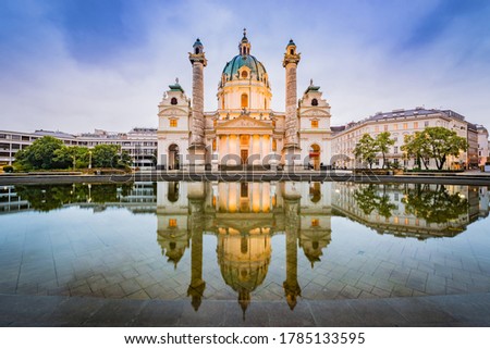 The Rektoratskirche St. Karl Borromaus, commonly called the Karlskirche (St. Charles Church), a baroque church located on the south side of Karlsplatz in Vienna, Austria.