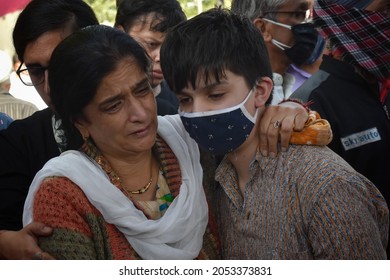 Relatives Mourn Near The Body Of Kashmiri Pandit Makhan Lal Bindroo, During His Funeral In Srinagar, The Summer Capital Of Indian Kashmir, On Wednesday 06 October 2021. 