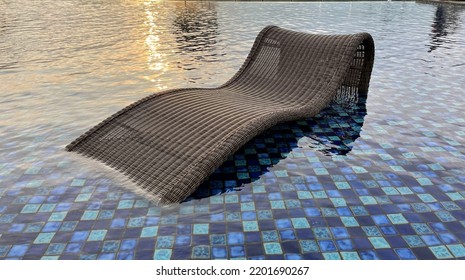 Relax Deck Chair By The Blue Pool At Swimming Pool In Luxury Spa Resort Or Villa Tourism Industry Crisis After Covid 19 Coronavirus Pandemic Travel Lifestyle On Family Summer Vacation